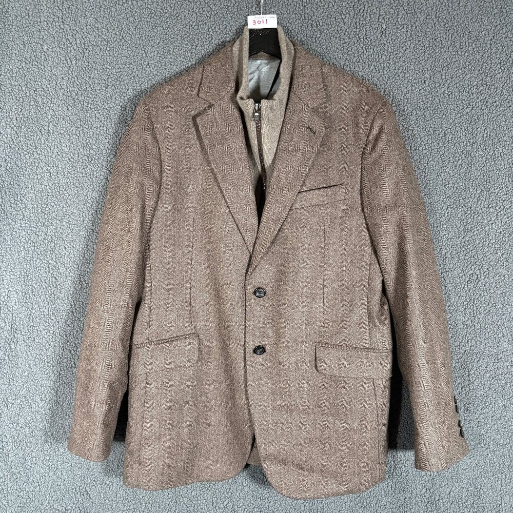 Hackett London Mayfair Wool Herringbone Blazer 2 in 1 Sport Coat - Men's Size 42